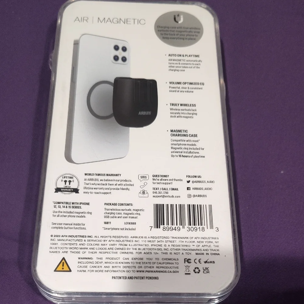 Black AirBuds Wireless Earbuds